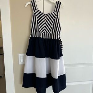 Bonnie Jean Navy and White Striped Dress